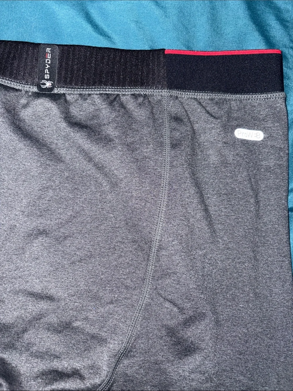 Spyder Men's Gray and Black Performance Base Layer Tights - Large